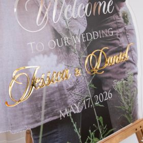 Clear Acrylic Wedding Table Sign - Welcome to Our Wedding