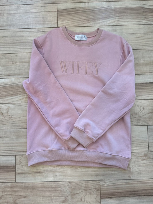 Wifey Embroidered Sweatshirt