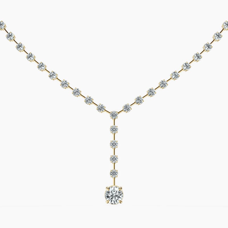 Dangling Round Tennis Necklace