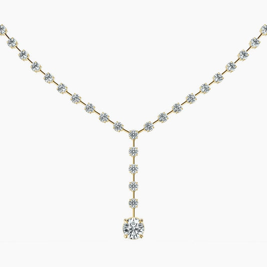 Dangling Round Tennis Necklace