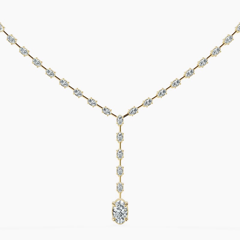 Dangling Oval Tennis Necklace