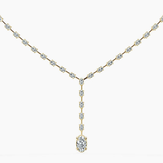 Dangling Oval Tennis Necklace