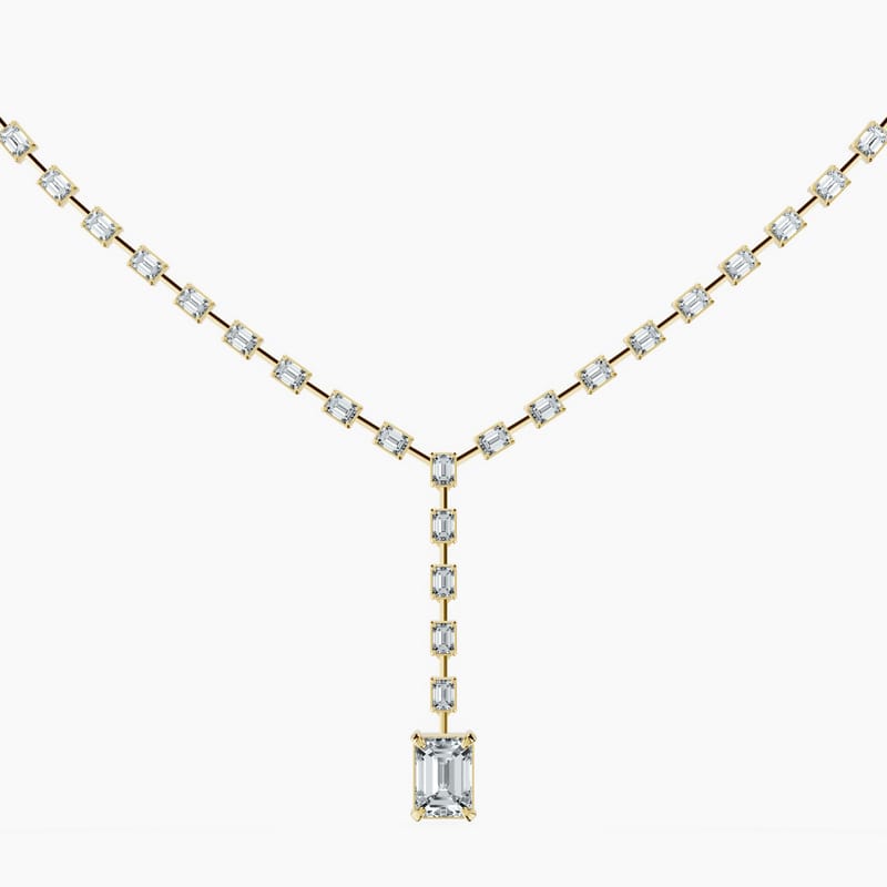 Dangling Emerald Tennis Necklace