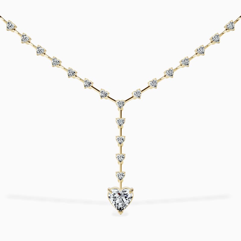 Dangling Heart Tennis Necklace