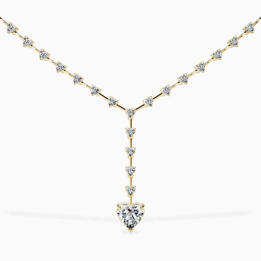 Dangling Heart Tennis Necklace