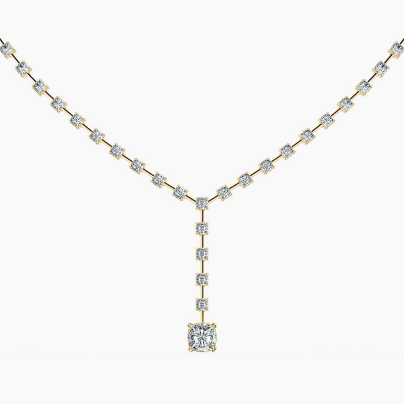 Dangling Cushion Tennis Necklace