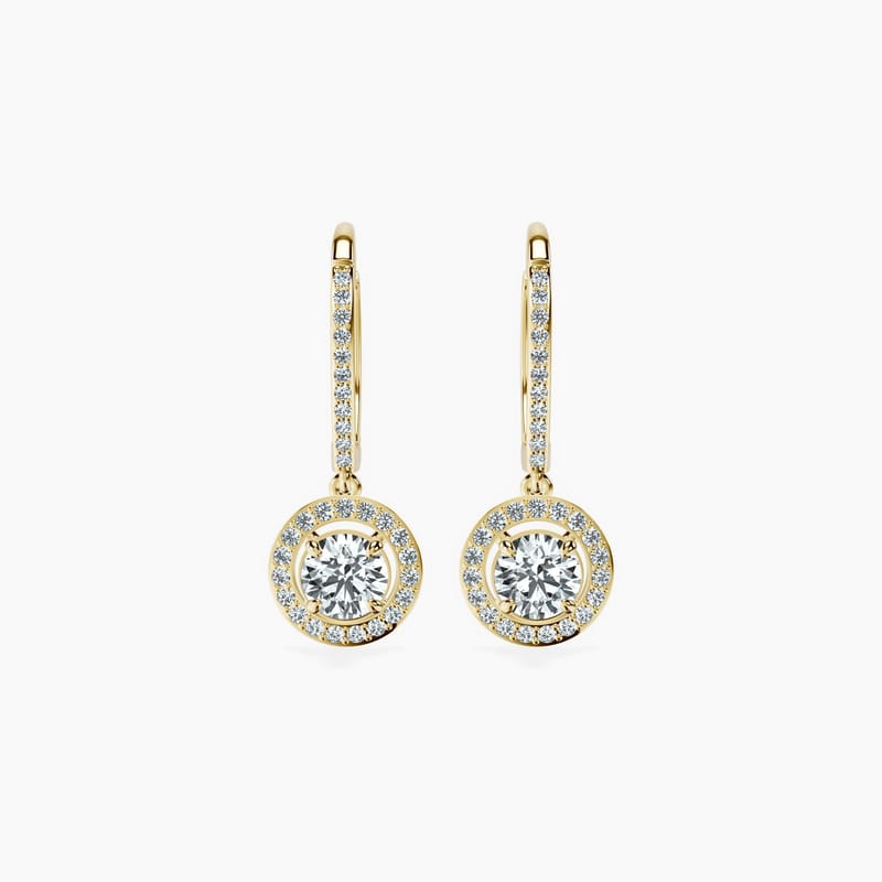 Halo Round Drop Earrings