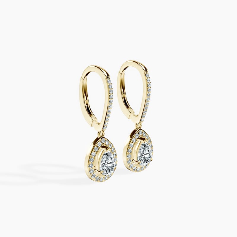 Halo Pear Drop Earrings