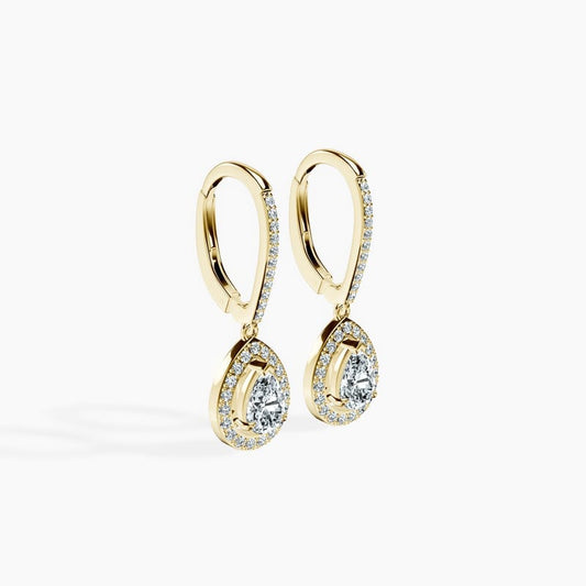 Halo Pear Drop Earrings