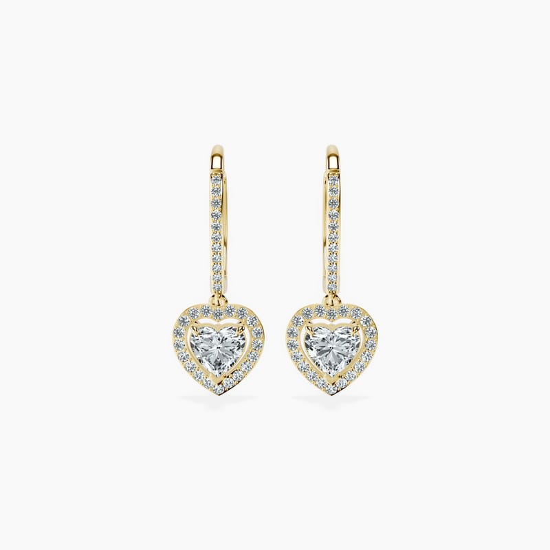 Halo Heart Drop Earrings