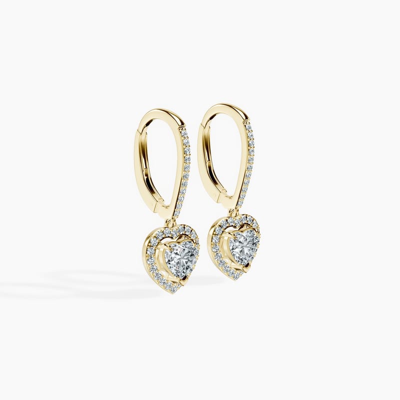 Halo Heart Drop Earrings