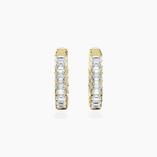 Inside Out Emerald Hoops