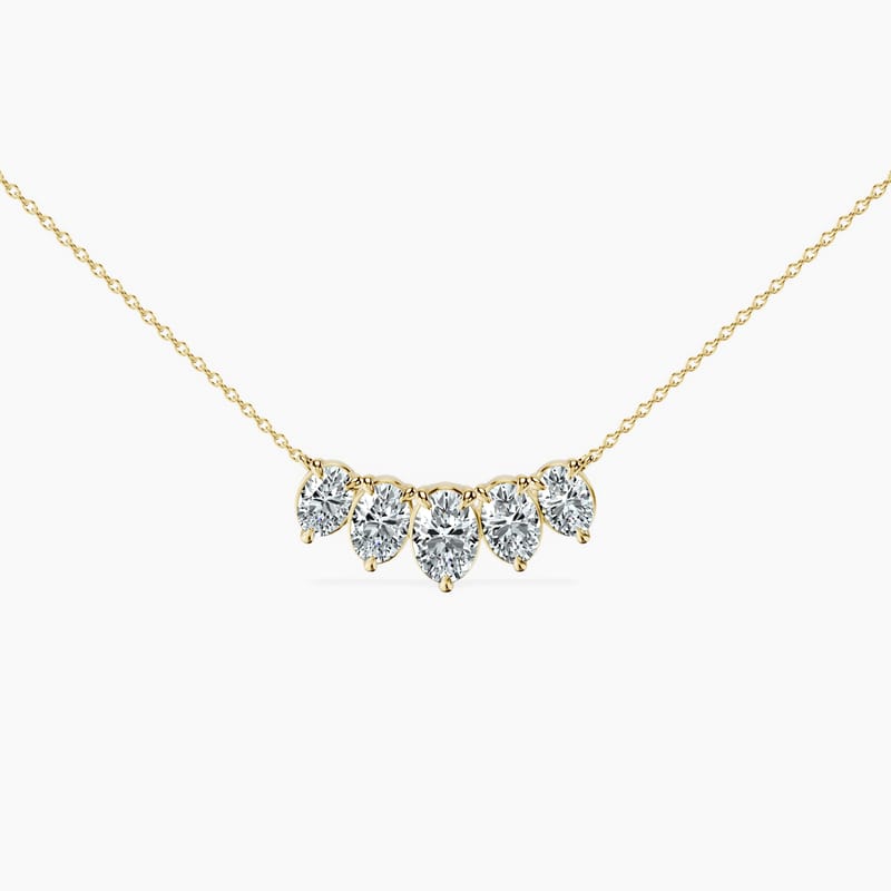 Graduated 5 Stone Oval Necklace