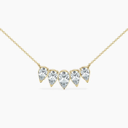 Graduated 5 Stone Pear Necklace