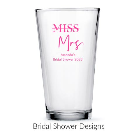 Personalized 16 oz. Pint Glass Wedding Favor - Bridal Shower | More Occasions