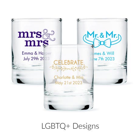 Custom Printed 2.75 oz. Clear Shot Glass Wedding Favor - LGBTQ+ | More Designs