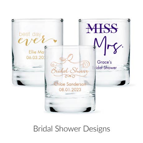 Custom Printed 2.75 oz. Clear Shot Glass Wedding Favor - Bridal Shower | More Occasions
