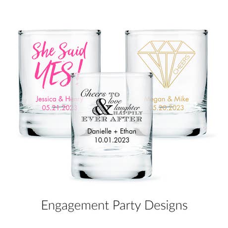 Custom Printed 2.75 oz. Clear Shot Glass Wedding Favor - Engagement Party | More Occasions