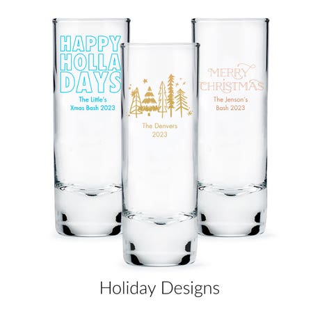 Custom Printed 2.5 oz. Tall Shot Glass Favor - Holiday | More Occasions