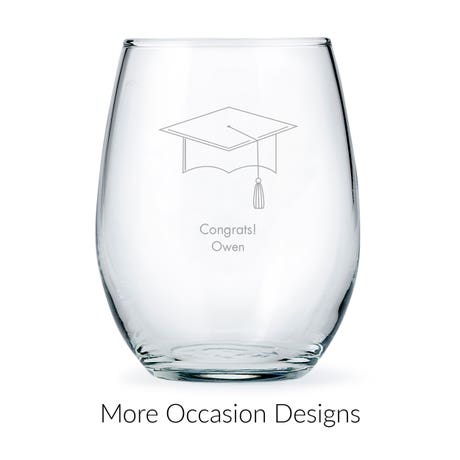 Personalized 15 oz. Stemless Wine Glass Favor - More Occasions