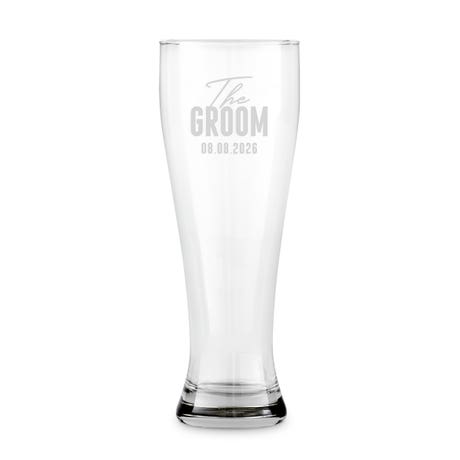 Custom Engraved 22 oz. Pilsner Glass - The Groom
