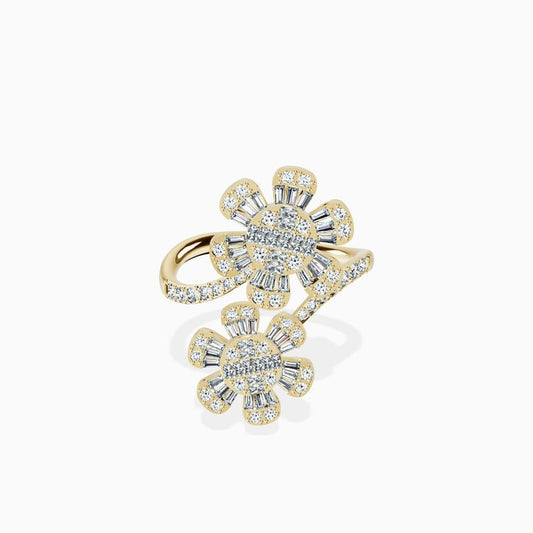 Diamond Flower Wrap Ring