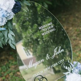 Clear Acrylic Wedding Table Sign - Welcome to Our Wedding
