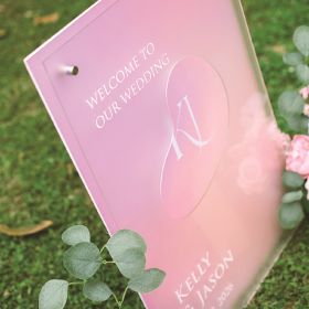 Clear Acrylic Wedding Table Sign - Welcome to Our Wedding