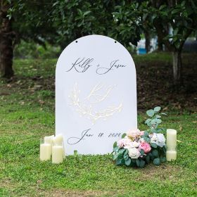 Unique Arched White Acrylic Welcome Wedding Signs CS067