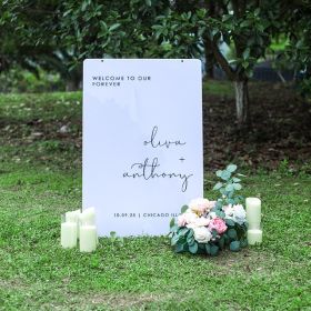 Modern Simple White Acrylic Wedding Signs CS066