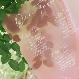 Clear Acrylic Wedding Table Sign - Welcome to Our Wedding