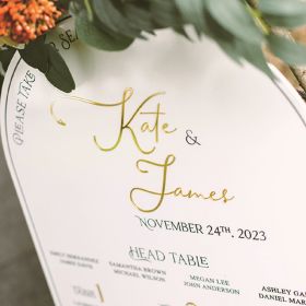 Clear Acrylic Wedding Table Sign - Welcome to Our Wedding