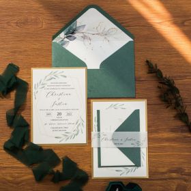 Elegant Geometric Greenery Wedding Invitation Swi048
