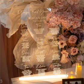 Clear Acrylic Wedding Table Sign - Welcome to Our Wedding
