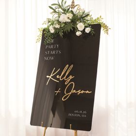 Modern Luxury Black Acrylic Wedding Signs CS068