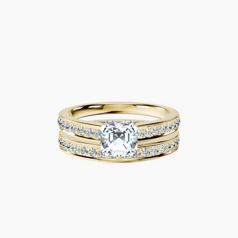 Horizon Pave Asscher Ring