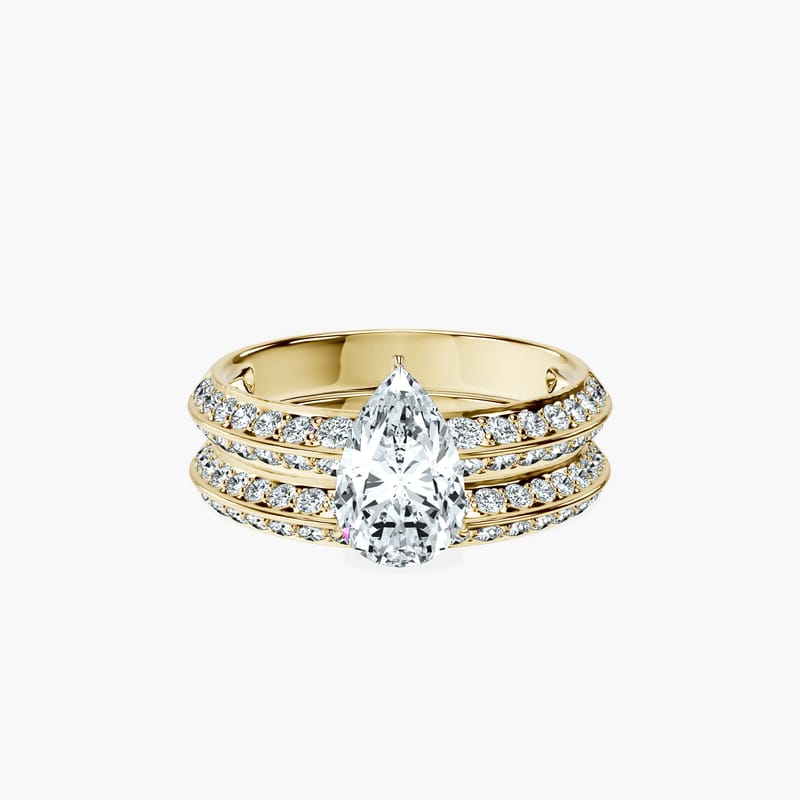 Knife Edge Pear Ring