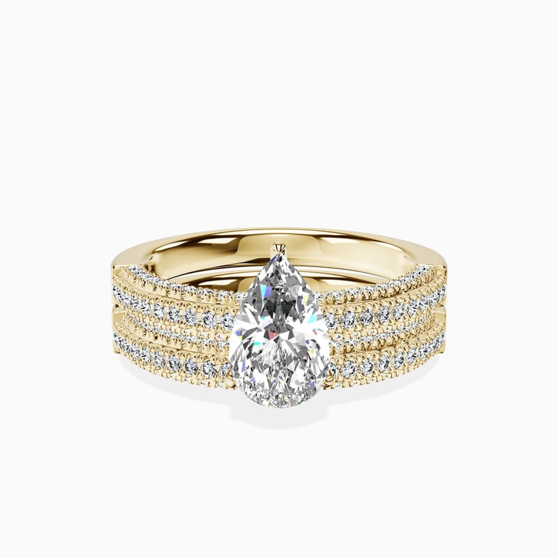 Hidden Halo Pear Ring