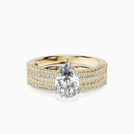 Hidden Halo Pear Ring
