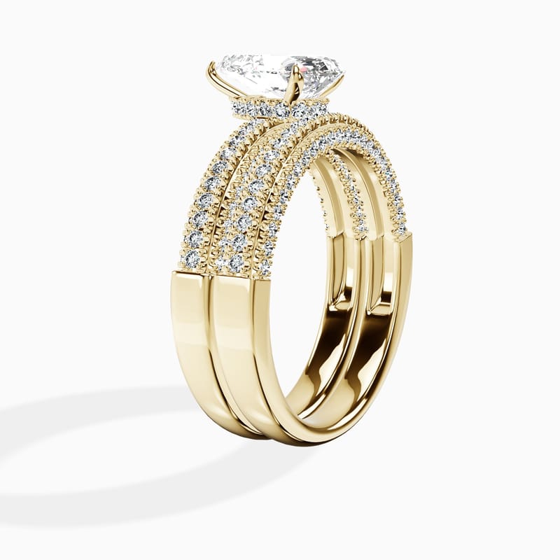 Hidden Halo Pear Ring