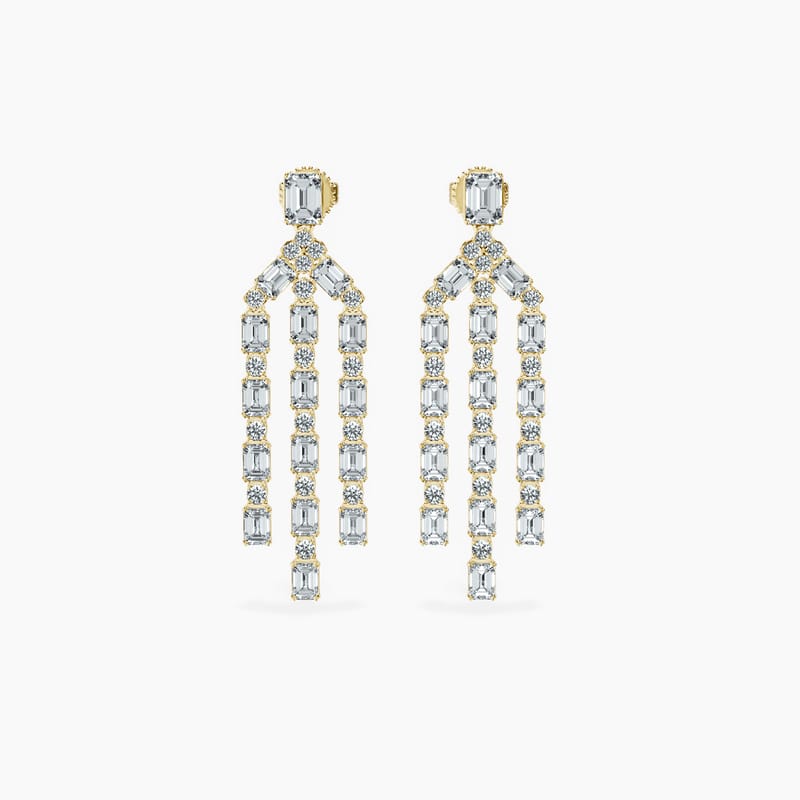 3 Row Waterfall Drop Earrings