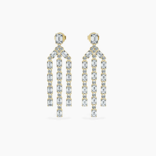 3 Row Waterfall Drop Earrings