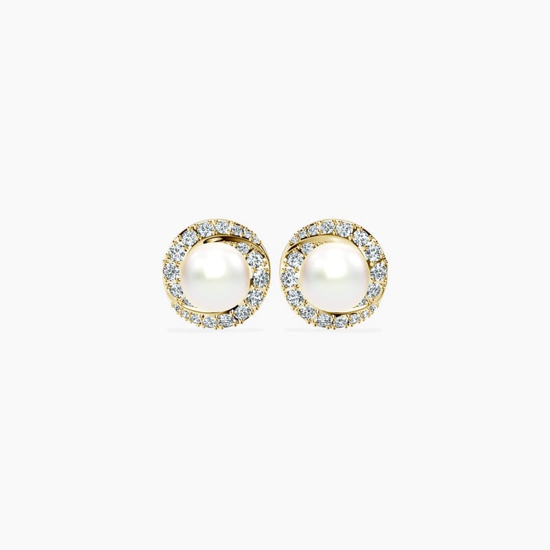 Diamond & Pearl Crossover Earrings