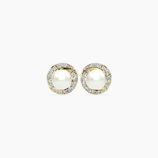 Diamond & Pearl Crossover Earrings