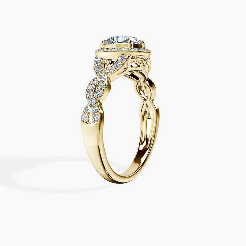 Halo Entwined Round Ring