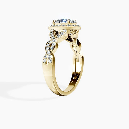 Halo Entwined Oval Ring