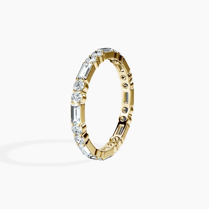 Emerald & Round Accent Band