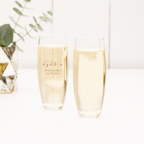 9 oz. Stemless Toasting Champagne Flute Favor - Blank | Designs Available