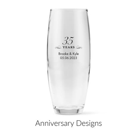 Personalized 9 oz. Stemless Toasting Champagne Flute Favor - Anniversary | More Occasions
