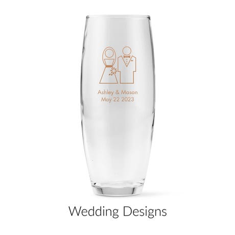 Personalized 9 oz. Stemless Toasting Champagne Flute Wedding Favor - Wedding | More Occasions